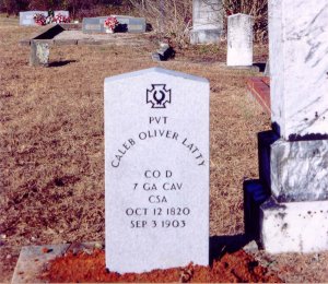 Caleb Oliver Latty tombstone