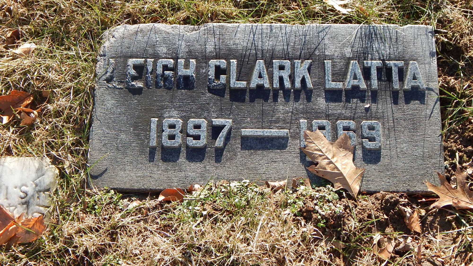 Headstone of Leigh Clark Latta, 1897-1969, Spring Grove Cemetery